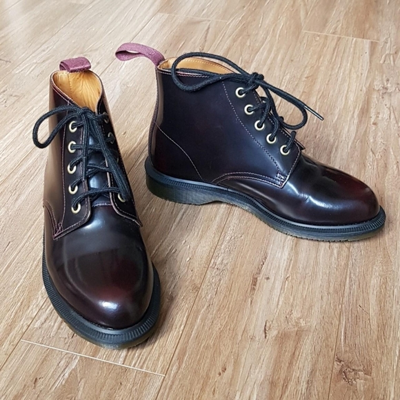 Dr Martens Emmeline Arcadia Cherry Red Boots - Picture 3 of 8